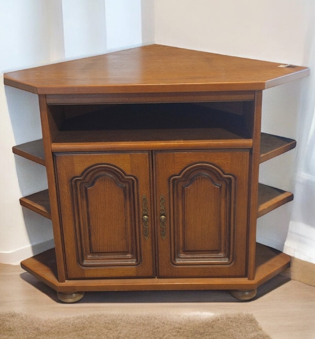 Meuble d&rsquo;angle bois massif.          19214